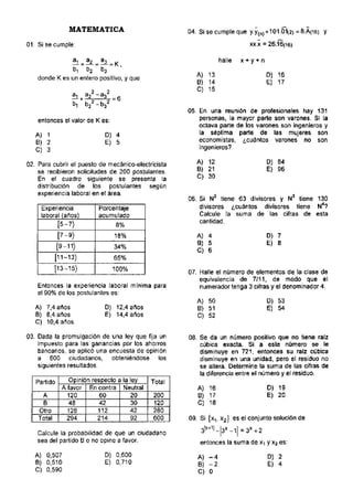 Matemática UNI 2008-I