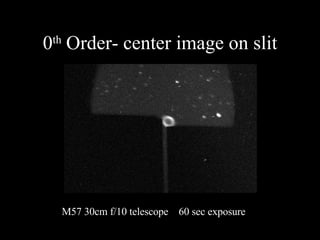 0 th  Order- center image on slit M57 30cm f/10 telescope  60 sec exposure 