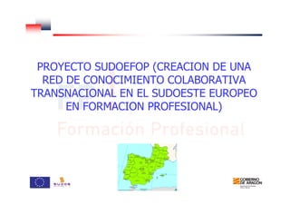 PROYECTO SUDOEFOP (CREACION DE UNA
RED DE CONOCIMIENTO COLABORATIVA
TRANSNACIONAL EN EL SUDOESTE EUROPEO
EN FORMACION PROFESIONAL)
 