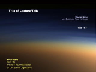 Title of Lecture/Talk 