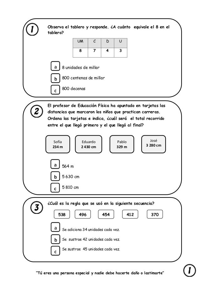 Resultado de imagen para EXAMEN DE 3ER GRADO MATEMÁTICA