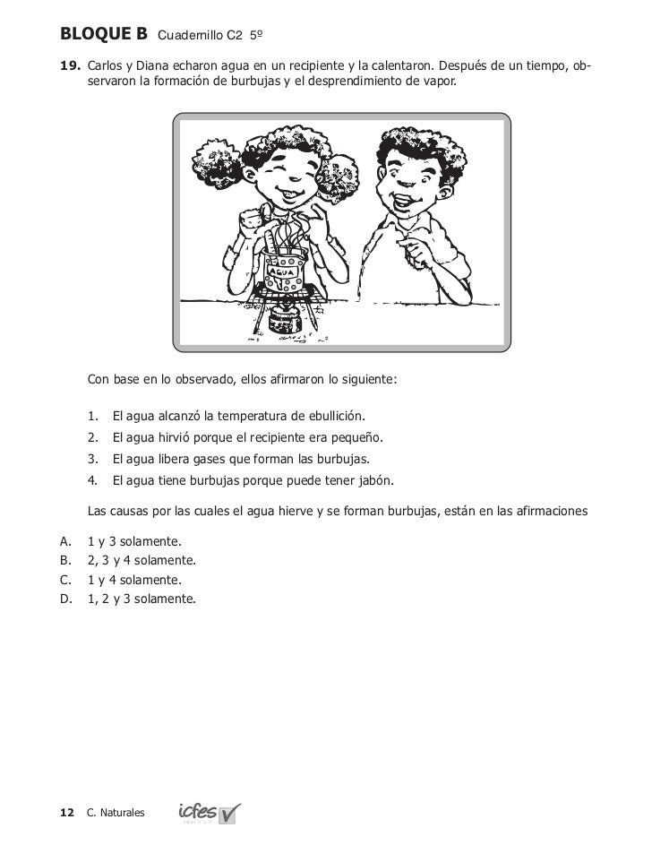 Prueba de ciencias naturales grado 5 calendario A