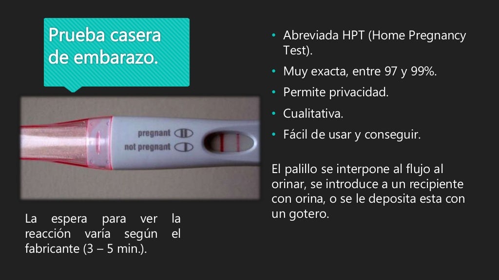 Prueba de embarazo con orina. Prueba de embarazo con orina.