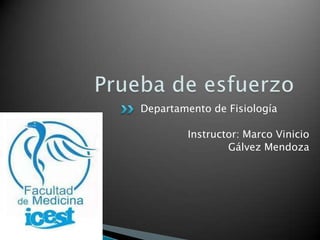 Departamento de Fisiología
Instructor: Marco Vinicio
Gálvez Mendoza
 