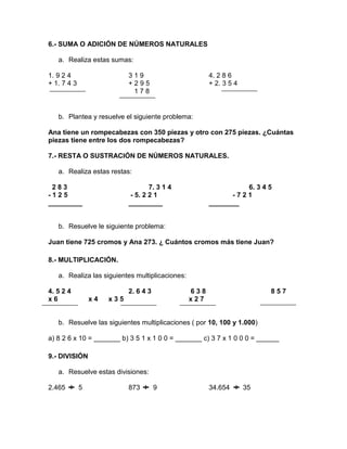 Prueba de evaluación  de matemáticas (repaso)