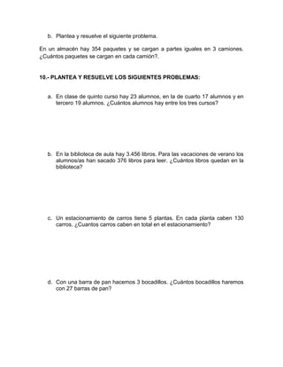 Prueba de evaluación  de matemáticas (repaso)