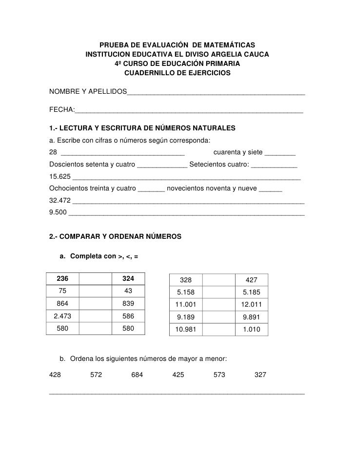 Prueba de evaluación de matemáticas (repaso) Prueba de evaluación de matemáticas (repaso)