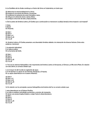 Prueba de geografía 4 to a