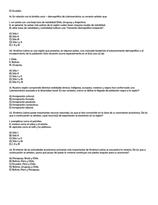 Prueba de geografía 4 to a