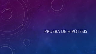 PRUEBA DE HIPÓTESIS
 