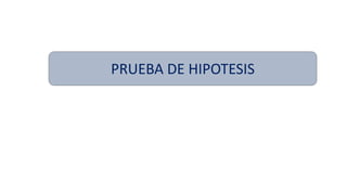 PRUEBA DE HIPOTESIS
 