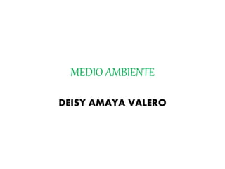 MEDIO AMBIENTE
DEISY AMAYA VALERO
 