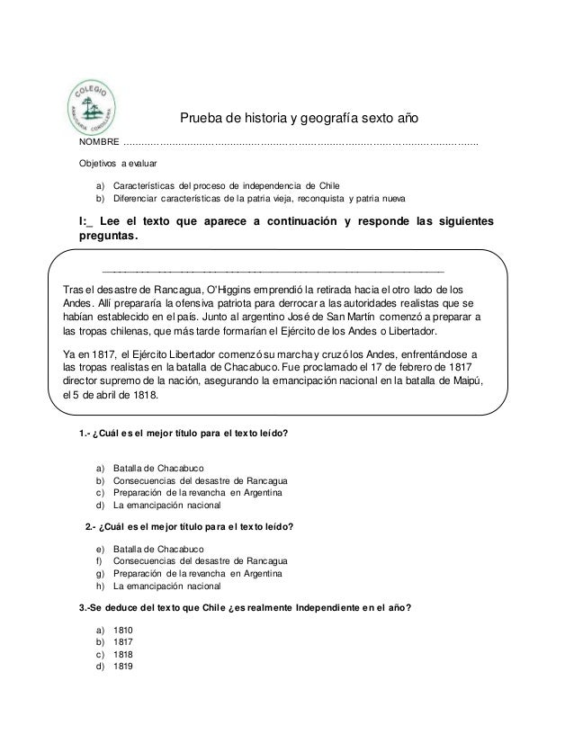 preguntas historia de chile prueba de la independencia de chile 2017 preguntas historia de chile prueba de la independencia de chile 2017