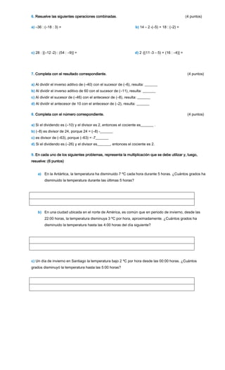 Prueba de multiplicaciones 8º