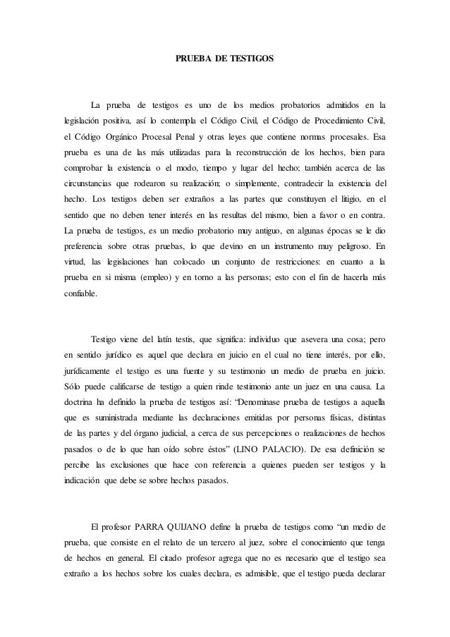 Prueba de testigos