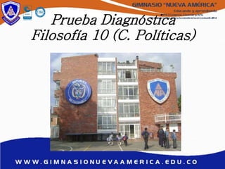 Prueba Diagnóstica
Filosofía 10 (C. Políticas)
 