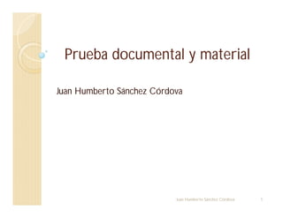Prueba documental y material
Juan Humberto Sánchez Córdova
1
Juan Humberto Sánchez Córdova
 