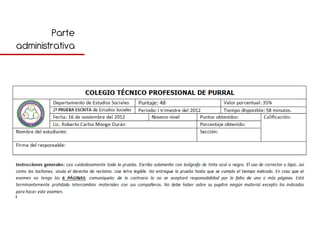 Parte
administrativa
 