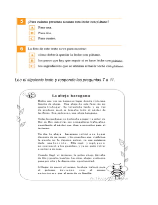 Lee el siguiente texto y responde las preguntas 7 a 11.