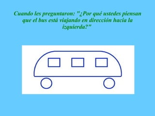 Cuando les preguntaron: "¿Por qué ustedes piensan que el bus está viajando en dirección hacia la izquierda?"      