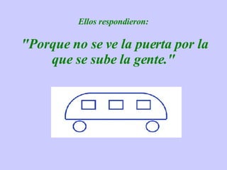 Ellos respondieron:  "Porque no se ve la puerta  por la que se sube la gente ."       