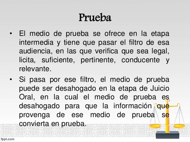 Indicio, Evidencia, Datos de Prueba, Medios de Prueba y Prueba en el