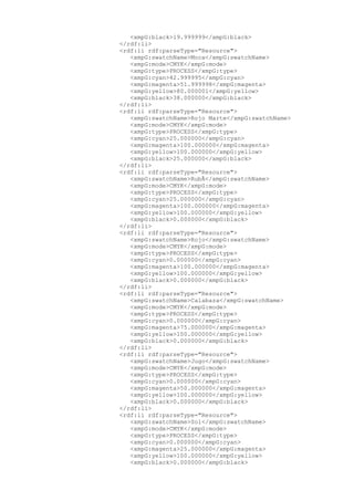 <xmpG:black>19.999999</xmpG:black>
</rdf:li>
<rdf:li rdf:parseType="Resource">
<xmpG:swatchName>Moca</xmpG:swatchName>
<xmpG:mode>CMYK</xmpG:mode>
<xmpG:type>PROCESS</xmpG:type>
<xmpG:cyan>42.999995</xmpG:cyan>
<xmpG:magenta>51.999998</xmpG:magenta>
<xmpG:yellow>80.000001</xmpG:yellow>
<xmpG:black>38.000000</xmpG:black>
</rdf:li>
<rdf:li rdf:parseType="Resource">
<xmpG:swatchName>Rojo Marte</xmpG:swatchName>
<xmpG:mode>CMYK</xmpG:mode>
<xmpG:type>PROCESS</xmpG:type>
<xmpG:cyan>25.000000</xmpG:cyan>
<xmpG:magenta>100.000000</xmpG:magenta>
<xmpG:yellow>100.000000</xmpG:yellow>
<xmpG:black>25.000000</xmpG:black>
</rdf:li>
<rdf:li rdf:parseType="Resource">
<xmpG:swatchName>RubÃ</xmpG:swatchName>
<xmpG:mode>CMYK</xmpG:mode>
<xmpG:type>PROCESS</xmpG:type>
<xmpG:cyan>25.000000</xmpG:cyan>
<xmpG:magenta>100.000000</xmpG:magenta>
<xmpG:yellow>100.000000</xmpG:yellow>
<xmpG:black>0.000000</xmpG:black>
</rdf:li>
<rdf:li rdf:parseType="Resource">
<xmpG:swatchName>Rojo</xmpG:swatchName>
<xmpG:mode>CMYK</xmpG:mode>
<xmpG:type>PROCESS</xmpG:type>
<xmpG:cyan>0.000000</xmpG:cyan>
<xmpG:magenta>100.000000</xmpG:magenta>
<xmpG:yellow>100.000000</xmpG:yellow>
<xmpG:black>0.000000</xmpG:black>
</rdf:li>
<rdf:li rdf:parseType="Resource">
<xmpG:swatchName>Calabaza</xmpG:swatchName>
<xmpG:mode>CMYK</xmpG:mode>
<xmpG:type>PROCESS</xmpG:type>
<xmpG:cyan>0.000000</xmpG:cyan>
<xmpG:magenta>75.000000</xmpG:magenta>
<xmpG:yellow>100.000000</xmpG:yellow>
<xmpG:black>0.000000</xmpG:black>
</rdf:li>
<rdf:li rdf:parseType="Resource">
<xmpG:swatchName>Jugo</xmpG:swatchName>
<xmpG:mode>CMYK</xmpG:mode>
<xmpG:type>PROCESS</xmpG:type>
<xmpG:cyan>0.000000</xmpG:cyan>
<xmpG:magenta>50.000000</xmpG:magenta>
<xmpG:yellow>100.000000</xmpG:yellow>
<xmpG:black>0.000000</xmpG:black>
</rdf:li>
<rdf:li rdf:parseType="Resource">
<xmpG:swatchName>Sol</xmpG:swatchName>
<xmpG:mode>CMYK</xmpG:mode>
<xmpG:type>PROCESS</xmpG:type>
<xmpG:cyan>0.000000</xmpG:cyan>
<xmpG:magenta>25.000000</xmpG:magenta>
<xmpG:yellow>100.000000</xmpG:yellow>
<xmpG:black>0.000000</xmpG:black>
 