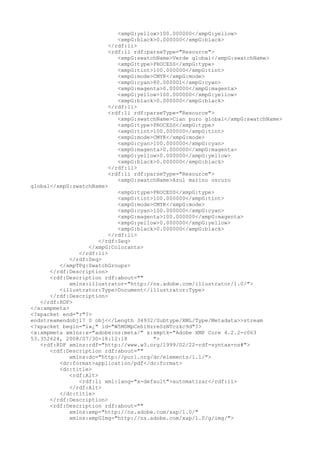 <xmpG:yellow>100.000000</xmpG:yellow>
<xmpG:black>0.000000</xmpG:black>
</rdf:li>
<rdf:li rdf:parseType="Resource">
<xmpG:swatchName>Verde global</xmpG:swatchName>
<xmpG:type>PROCESS</xmpG:type>
<xmpG:tint>100.000000</xmpG:tint>
<xmpG:mode>CMYK</xmpG:mode>
<xmpG:cyan>80.000001</xmpG:cyan>
<xmpG:magenta>0.000000</xmpG:magenta>
<xmpG:yellow>100.000000</xmpG:yellow>
<xmpG:black>0.000000</xmpG:black>
</rdf:li>
<rdf:li rdf:parseType="Resource">
<xmpG:swatchName>Cian puro global</xmpG:swatchName>
<xmpG:type>PROCESS</xmpG:type>
<xmpG:tint>100.000000</xmpG:tint>
<xmpG:mode>CMYK</xmpG:mode>
<xmpG:cyan>100.000000</xmpG:cyan>
<xmpG:magenta>0.000000</xmpG:magenta>
<xmpG:yellow>0.000000</xmpG:yellow>
<xmpG:black>0.000000</xmpG:black>
</rdf:li>
<rdf:li rdf:parseType="Resource">
<xmpG:swatchName>Azul marino oscuro
global</xmpG:swatchName>
<xmpG:type>PROCESS</xmpG:type>
<xmpG:tint>100.000000</xmpG:tint>
<xmpG:mode>CMYK</xmpG:mode>
<xmpG:cyan>100.000000</xmpG:cyan>
<xmpG:magenta>100.000000</xmpG:magenta>
<xmpG:yellow>0.000000</xmpG:yellow>
<xmpG:black>0.000000</xmpG:black>
</rdf:li>
</rdf:Seq>
</xmpG:Colorants>
</rdf:li>
</rdf:Seq>
</xmpTPg:SwatchGroups>
</rdf:Description>
<rdf:Description rdf:about=""
xmlns:illustrator="http://ns.adobe.com/illustrator/1.0/">
<illustrator:Type>Document</illustrator:Type>
</rdf:Description>
</rdf:RDF>
</x:xmpmeta>
<?xpacket end="r"?>
endstreamendobj17 0 obj<</Length 34932/Subtype/XML/Type/Metadata>>stream
<?xpacket begin="ï»¿" id="W5M0MpCehiHzreSzNTczkc9d"?>
<x:xmpmeta xmlns:x="adobe:ns:meta/" x:xmptk="Adobe XMP Core 4.2.2-c063
53.352624, 2008/07/30-18:12:18 ">
<rdf:RDF xmlns:rdf="http://www.w3.org/1999/02/22-rdf-syntax-ns#">
<rdf:Description rdf:about=""
xmlns:dc="http://purl.org/dc/elements/1.1/">
<dc:format>application/pdf</dc:format>
<dc:title>
<rdf:Alt>
<rdf:li xml:lang="x-default">automatizar</rdf:li>
</rdf:Alt>
</dc:title>
</rdf:Description>
<rdf:Description rdf:about=""
xmlns:xmp="http://ns.adobe.com/xap/1.0/"
xmlns:xmpGImg="http://ns.adobe.com/xap/1.0/g/img/">
 