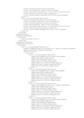 <stFnt:fontFace>Bold</stFnt:fontFace>
<stFnt:fontType>Open Type</stFnt:fontType>
<stFnt:versionString>Version 3.15</stFnt:versionString>
<stFnt:composite>False</stFnt:composite>
<stFnt:fontFileName>tahomabd.TTF</stFnt:fontFileName>
</rdf:li>
<rdf:li rdf:parseType="Resource">
<stFnt:fontName>Tahoma</stFnt:fontName>
<stFnt:fontFamily>Tahoma</stFnt:fontFamily>
<stFnt:fontFace>Regular</stFnt:fontFace>
<stFnt:fontType>Open Type</stFnt:fontType>
<stFnt:versionString>Version 3.15</stFnt:versionString>
<stFnt:composite>False</stFnt:composite>
<stFnt:fontFileName>TAHOMA.TTF</stFnt:fontFileName>
</rdf:li>
</rdf:Bag>
</xmpTPg:Fonts>
<xmpTPg:PlateNames>
<rdf:Seq>
<rdf:li>Black</rdf:li>
</rdf:Seq>
</xmpTPg:PlateNames>
<xmpTPg:SwatchGroups>
<rdf:Seq>
<rdf:li rdf:parseType="Resource">
<xmpG:groupName>Grupo de muestras por defecto</xmpG:groupName>
<xmpG:groupType>0</xmpG:groupType>
<xmpG:Colorants>
<rdf:Seq>
<rdf:li rdf:parseType="Resource">
<xmpG:swatchName>Blanco</xmpG:swatchName>
<xmpG:mode>CMYK</xmpG:mode>
<xmpG:type>PROCESS</xmpG:type>
<xmpG:cyan>0.000000</xmpG:cyan>
<xmpG:magenta>0.000000</xmpG:magenta>
<xmpG:yellow>0.000000</xmpG:yellow>
<xmpG:black>0.000000</xmpG:black>
</rdf:li>
<rdf:li rdf:parseType="Resource">
<xmpG:swatchName>Negro</xmpG:swatchName>
<xmpG:mode>CMYK</xmpG:mode>
<xmpG:type>PROCESS</xmpG:type>
<xmpG:cyan>0.000000</xmpG:cyan>
<xmpG:magenta>0.000000</xmpG:magenta>
<xmpG:yellow>0.000000</xmpG:yellow>
<xmpG:black>100.000000</xmpG:black>
</rdf:li>
<rdf:li rdf:parseType="Resource">
<xmpG:swatchName>Carboncillo</xmpG:swatchName>
<xmpG:mode>CMYK</xmpG:mode>
<xmpG:type>PROCESS</xmpG:type>
<xmpG:cyan>0.000000</xmpG:cyan>
<xmpG:magenta>0.000000</xmpG:magenta>
<xmpG:yellow>0.000000</xmpG:yellow>
<xmpG:black>75.000000</xmpG:black>
</rdf:li>
<rdf:li rdf:parseType="Resource">
<xmpG:swatchName>Grafito</xmpG:swatchName>
<xmpG:mode>CMYK</xmpG:mode>
<xmpG:type>PROCESS</xmpG:type>
<xmpG:cyan>0.000000</xmpG:cyan>
<xmpG:magenta>0.000000</xmpG:magenta>
<xmpG:yellow>0.000000</xmpG:yellow>
<xmpG:black>60.000002</xmpG:black>
 