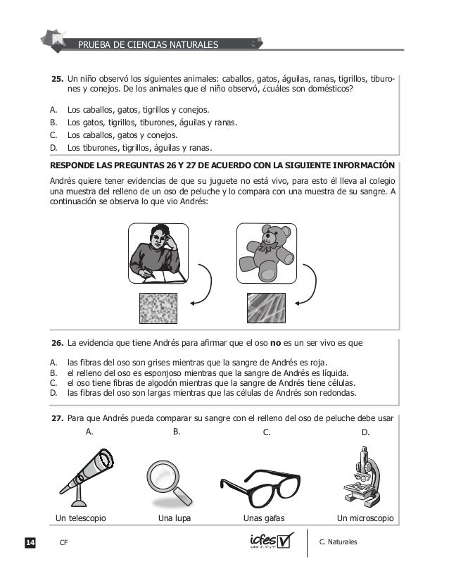 Prueba saber ciencias naturales 5 2012