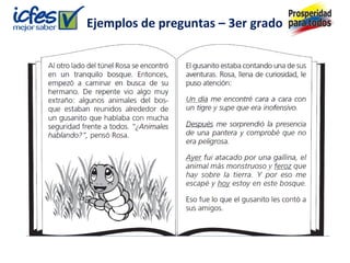 Ejemplos de preguntas – 3er grado
 