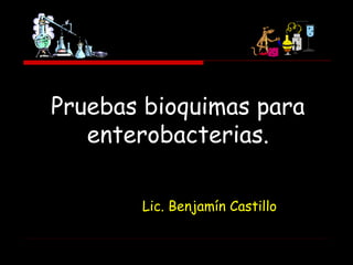 Pruebas bioquimas para
enterobacterias.
Lic. Benjamín Castillo
 