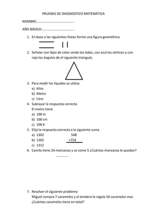 PRUEBAS DE DIAGNOSTICO 12 16 SEP