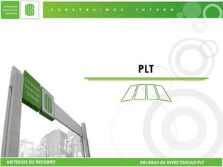 PLT




METODOS DE RECOBRO   PRUEBAS DE INYECTIVIDAD PLT
 