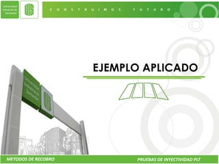 EJEMPLO APLICADO




METODOS DE RECOBRO         PRUEBAS DE INYECTIVIDAD PLT
 