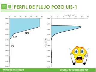 PERFIL DE FLUJO POZO UIS-1




                     87%
        12%


       1%




METODOS DE RECOBRO         PRUEBAS DE INYECTIVIDAD PLT
 