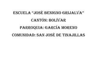 ESCUELA “JOSÉ BENIGNO GRIJALVA”<br />Cantón: bolívar<br />Parroquia: García moreno<br />Comunidad: san José de Tinajillas<br />PRUEBAS<br />DE<br />DIAGNÓSTICO<br />TERCER AÑO<br />DE<br />EDUCACIÓN BÁSICA<br />EVALUACIÓN INICIAL DE LA DESTREZA CON CRITERIO DE DESEMPEÑO<br />ESCUELA “JOSE BENIGNO GRIJALVA”<br />Año: Tercero<br />Área: Lengua y literatura<br />Objetivo: Conocer el desarrollo de las destrezas con criterio de desempeño del año anterior.<br />DESTREZA CON CRITERIO DE DESEMPEÑOITEMSCLAVE DE CORRECCIÒNVALORACIÓNUtilizar adecuadamente el código alfabético en la escritura de listas de palabras y acciones en situaciones reales de uso. Identificar elementos explícitos y vocabulario nuevo en textos escritos, en función de distinguir información y relacionarla con sus saberes previos.Escribir textos expositivos estructurando oraciones en función de aplicar la realidad.Escribir instrucciones o procesos de acciones que realiza con gráficos en secuencia y la estructuración de oraciones.Escriba una x en la casilla que corresponde al sonido (a) en cada palabra.x9652098234524892098425xxxComplete las vocales que faltan en las palabras.C_amin_Ros__sc_el_N_ñoEscriba el nombre de los gráficos.                                    ------------------------------                     ----------------------------------                      ---------------------------------Señale la letra con la que empieza el nombre del gráfico.94234039878000pe106870511747500palp10172701587500Subraye la palabra que no corresponde en la serie.         Pavo   tijera   venado   león   delfín        Enero  febrero  violín  junio  julio        Rojo  rosado  amarillo  mesa   verdeEscriba en plural las siguientes palabras.El planeta     --------------------------------La puerta     --------------------------------El libro         --------------------------------La niña         -------------------------------La flor           ------------------------------Escribir una oración con cada dibujo.………………………………………………………………….…………………………………………………………………………………………………………………………………………………Escribir el abecedario en minúscula.------------------------------------------------------------------------------------------------------Leer las frases  y completarlas con las palabras del recuadro.Carro  chocolates  flauta  papasMe voy de viaje en un………………………….               Cristina toca la…………………………………….Cristofer y Anita comen……………………..Mi mamá cocina las……………………………Escribir al dictado las oraciones.…………………………………………………….…………………………………………………….……………………………………………………xxxx           Camino  RosaEscuelaNiño             Flor              Tambor             tazapppTijeraViolínMesa            Los planetas            Las puertas            Los libros            Las niñas            Las floresCriterio del alumnoa b c  ch d e f g h i j k l m n ñ o p q r rr s t u v w x y z      Carro     Flauta     Chocolates     PapasEl avión es verde.La casa es grande.El niño lee el libro.+ = 1 punto o bien-=  o puntos o mal<br />EVALUACIÓN INICIAL DE LA DESTREZA CON CRITERIO DE DESEMPEÑO<br />ESCUELA “JOSE BENIGNO GRIJALVA”<br />Año: Tercero<br />Área: Matemática.<br />Objetivo: Conocer el desarrollo de las destrezas con criterio de desempeño del año anterior.<br />DESTREZA CON CRITERIO DE DESEMPEÑOITEMSCLAVE DE CORRECCIÒNVALORACIÓNConstruir conjuntos discriminando las propiedades de los objetos Reconocer, representar, escribir y leer los números del 0 al 99 en forma concreta, gráfica y simbólica.Resolver adiciones y sustracciones sin reagrupación con los números  de hasta dos cifras con material concreto, mentalmente y gráficamente.Identificar formas cuadradas, triangulares, rectangulares y circulares en cuerpos geométricos y en su entorno. Reconocer día, noche, mañana, tarde, hoy, ayer, para ordenar situaciones temporales secuenciales. Reconocer, representar, escribir y leer los números del 0 al 99 en forma concreta, gráfica y simbólica. Reconocer y ordenar los días de la semana y los meses del año con eventos significativos. Resolver problemas que requieran el uso de adiciones y sustracciones sin reagrupación con los números de hasta dos cifras. 14839951022350002322195100330000Ordene los elementos en conjuntos para que no estén desordenados.93345806450019411951282700083820-719455001188720-8509000245745-635000001045845-106045000Frente a cada numeral  dibujar el número de elementos que se indica.4=8=2=3=1=A frente de cada numeral escribir en letras la cantidad.10………………………………………………………….23………………………………………………………….48………………………………………………………….71………………………………………………………….94………………………………………………………….Resolver las sumas.     41                   72               34              11  +34                  +14            +12            +32Resolver las restas.             72         48            79             48           -51        -23           -52            -16Unir la figura con su nombre.                                   Triángulo                                                               Cuadrado Rectángulo Escribir en el reloj la hora que se pide.Escriba la serie numérica del 80 ……………………………………………………………………….……………………………………………………………………Escriba los días de la semana que faltan.Lunes………………  miércoles…………….  ………………Sábado………………Resolver el siguiente problema.Martha tiene 41 centavos y por el camino encontró 27 centavos ¿Cuánto tiene en total?      Criterio del alumnoDiezVeinte y  tresCuarenta y ochoSetenta y unoNoventa y cuatro       75           86        46          43       21         25        27          32                                  triángulo                       cuadrado                            rectángulo11779251250957302512509580  81  82  83  84  85  86  87  88  89Lunes  martes  miércoles  jueves viernes sábado  domingo                  41               +27                 68R=  tiene en total 68 centavos.+ = 1 punto o bien-=  o puntos o mal<br />EVALUACIÓN INICIAL DE LA DESTREZA CON CRITERIO DE DESEMPEÑO<br />ESCUELA “JOSE BENIGNO GRIJALVA”<br />Año: Tercero<br />Área: Entorno Natural y Social.<br />Objetivo: Conocer el desarrollo de las destrezas con criterio de desempeño del año anterior.<br />DESTREZA CO CRITERIO DE DESEMPEÑOITEMSCLAVE DE CORRECCIÓNVALORACIÓNIdentificar las actividades que realizan los miembros de la familia, a través del reconocimiento de su trabajo a favor del bienestar común. Reconocer el lugar donde vive a partir de la identificación de sus particularidades y necesidades sociales, culturales y naturales, así como el trabajo comunitario que realizan sus habitantes. Diferenciar los seres vivos de los elementos no vivos dentro del entorno familiar, escolar y local, desde la descripción de sus particularidades y relaciones entre sí.Comparar el ciclo de vida de los seres, desde la experiencia personal, la interpretación de gráficos o audiovisuales y la descripción y relación de sus etapas. Describir las plantas y los animales de su entorno desde la observación directa, identificación y la relación de las características de estos con los beneficios que presentan para el ser humano. Describir las características del cuerpo humano, por medio de la identificación de sus partes y la relación de los cambios físicos que se producen durante el crecimiento. Explicar cómo los órganos de los sentidos proporcionan información vital para relacionarnos con el mundo exterior, mediante la observación de sus propias experiencias. Reconocer la ubicación de la escuela, a través de la descripción de la ruta que realiza para llegar al establecimiento. Unir con una línea.           Agricultor           Arregla zapatos         Doctor                Cultiva la tierra         Zapatero            Cura las enfermedadesEscribir 3 dependencias de su escuela.……………………………………………..…………………………………………….……………………………………………Contestar las preguntas.Mi país se llama………………………………………Mi provincia……………………………………………Mi cantón………………………………………………Mi parroquia…………………………………………Mi comunidad……………………………………….Dibuje un ser biótico.Unir con una línea las palabras con los significados que se parecen.Nacimiento                          MultiplicaciónCrecimiento                         DesarrolloReproducción                      FinMadurez                               OrigenFallecimiento                       AdultezDibuje el animal que se pide y escriba el nombre.CarnívoroHerbívoroDibuje una planta y escriba sus partesComplete las partes del cuerpo que faltan.…………………………….TroncoExtremidades superioresExtremidades…………….Complete la función que realizan los órganos de los sentidos.Ojos sirven para………………………Nariz sirve para……………………….Gusto sirve para……………………..Orejas sirven para………………….Tacto sirve para……………………..Dibuje y pinte la bandera del Ecuador.Agricultor           Arregla zapatos Doctor                Cultiva la tierra Zapatero            Cura las enfermedadesCriterio del alumnoEcuadorCarchiBolívarGarcía MorenoSan José de TinajillasCriterio del alumnoNacimiento                          MultiplicaciónCrecimiento                         DesarrolloReproducción                      FinMadurez                               OrigenFallecimiento                       AdultezCriterio del alumnoCriterio del alumnoCabezaTroncoExtremidades superioresExtremidades inferioresVerOlerSaborearOírtocarCriterio del alumno+ = 1 punto o bien-=  o puntos o mal<br />CUARTO AÑO<br />DE<br />EDUCACIÓN BÁSICA<br />EVALUACIÓN INICIAL DE LA DESTREZA CON CRITERIO DE DESEMPEÑO<br />ESCUELA “JOSE BENIGNO GRIJALVA”<br />Año: Cuarto<br />Área: Lengua y literatura<br />Objetivo: Conocer el desarrollo de las destrezas con criterio de desempeño del año anterior.<br />DESTREZA CO CRITERIO DE DESEMPEÑOITEMSCLAVE DE CORRECCIÓNVALORACIÓNEmplear los elementos de la lengua en la escritura de instrucciones y reglas de juego. Comprender cuentos de hadas desde la identificación de los referentes mágicos a los que aluden sus autores. Comprender los cuentos maravillosos en función de disfrutar de la estructura de la narración y de lo sorprendente de la historia. Frente a cada gráfico escriba el género ya sea masculino o femenino.…………………………………….……………………………………..………………………………………………………………………….…………………………….………………………………….Complete el artículo según corresponda utilizando el, la, los las.……………carro…………..perro………….mamá…………mariposasEscribir en plural los nombres de los siguientes gráficos.            ………………………..106680444500                                                     ……………………………                      …………………………..971556667500                                   …………………………Separar en silabas las siguientes palabras.ChocolatePayasoSolUnir con una línea la palabra de acuerdo con el número de sílabas.Perro                                           1Camioneta                                 3Sol                                               4Corbata                                      5Computadora                           2Escríbale un nombre al perro y describa tres características.18288013652500…………………………………………………………………………………………………………………………………………………………..……………………………………………………Buscar en la sopa de letras las siguientes palabras.campanaqLwertyuiiaopBasdfGmzñolkjlhpbombilloazxmcvbnmrqwmertynayumiolmnbbbofcampovhombrevfCampanaBombero BombilloLámparaHombreCampoColoree la silaba tónica de estas palabras.ParqueSillaMadreDoctorHuesoNavidadRealizar un resumen del cuento y escribir el nombre de todos los personajes.Leer un párrafo y comentar lo que entendióMasculinoFemeninoFemeninoMasculinoMasculinoFemeninoEl carroEl perroLa mamáLas mariposasBanderasPecesFloresmariposasCho-co-la-tePa-ya-sosolPerro                                           1Camioneta                                 3Sol                                               4Corbata                                      5            Computadora                           2Criterio del alumnocampanaqLwertyuiiaopBasdfGmzñolkjlhpbombilloazxbcvbnmrqweertynayuriolmnbbbofcampovhombrevfParqueSillaMadreDoctorHuesoNavidadCriterio del alumnoCriterio del alumno+ = 1 punto o bien-=  o puntos o mal<br />EVALUACIÓN INICIAL DE LA DESTREZA CON CRITERIO DE DESEMPEÑO<br />ESCUELA “JOSE BENIGNO GRIJALVA”<br />Año: Cuarto<br />Área: Matemática.<br />Objetivo: Conocer el desarrollo de las destrezas con criterio de desempeño del año anterior.<br />DESTREZA CO CRITERIO DE DESEMPEÑOITEMSCLAVE DE CORRECCIÓNVALORACIÓNAgrupar objetos en centenas, decenas y unidades con material concreto y con representación simbólica. Reconocer el valor posicional de números del 0 al 999 a base de la composición y descomposición en centenas, decenas y unidades. Resolver adiciones y sustracciones con reagrupación con números de hasta tres cifras. Formular y resolver problemas de adición y sustracción con reagrupación a partir de situaciones cotidianas hasta números de tres cifras.  Reconocer líneas: rectas y curvas en figuras planas y cuerpos. Resolver adiciones y sustracciones con reagrupación con números de hasta tres cifrasFormular y resolver problemas de adición y sustracción con reagrupación a partir de situaciones cotidianas hasta números de tres cifras. Escribir las cantidades representadas en los ábacos.Complete el cuadro de composición y descomposición.COMPOSICIÓN                             DESCOMPOSICIÓN40+3=                                          71=100+9=                                        143=90+3=                                          43=70+4=                                          28=30+1=                                          35=Escribir el número que falta.………..400………..515316……….489……….Escribir los términos de la suma resolver las sumas.64                            438            +13                           +124Resolver el problema.En una frutería hay 63 manzanas y 19 naranjas. ¿Cuántas frutas hay en total?Pinte con rojo las líneas cerradas y de azul  las abiertas.Resolver las restas y escribir sus términos.36                      341            -12                      -  19Resolver el problemaCristina recogió de su terreno 61 tomates de árbol, si 36 tomates de árbol le regaló a su mamá. ¿Cuántos tomates de árbol le quedan a Cristina?Establecer relación de correspondencia entre los elementos del conjunto A con el  conjunto B.ChanchitoTerneroPollitoVacaGallinaChancha210693013957300015640054902200098298041402000A partir del conjunto universo formar subconjuntos.567690584835009969514922500792480523240001566545-827405001163955-876935002173605-144970500                31       53       75        1943               70+1109             100+40+393                40+374                20+831                30+5399514317490               64                            438 sumando            +13                           +124 sumando             77                              562 suma total         63       +19         82         R= Hay 82 frutas en total58102597155001371600-64198500              36                 341 minuendo            -12                -  19  sustraendo              24                 322    diferencia         61       -36        25ChanchitoTerneroPollitoVacaGallinaChancha+ = 1 punto o bien-=  o puntos o mal<br />EVALUACIÓN INICIAL DE LA DESTREZA CON CRITERIO DE DESEMPEÑO<br />ESCUELA “JOSE BENIGNO GRIJALVA”<br />Año: Cuarto<br />Área: Matemática.<br />Objetivo: Conocer el desarrollo de las destrezas con criterio de desempeño del año anterior.<br />DESTREZA CO CRITERIO DE DESEMPEÑOITEMSCLAVE DE CORRECCIÓNVALORACIÓNReconocer las necesidades de los seres vivos mediante la identificación del aire, el agua, la luz y el calor como elementos importantes para el desarrollo de la vida. Describir el aire desde la observación, experimentación e identificación de sus características. Identificar las características del agua desde la observación, la experimentación y explicación de las mismas. Reconocer la importancia de proteger el ambiente, mediante la promoción del reciclaje (manejo de residuos) en el hogar y en la escuela. Reconocer que los alimentos que se ingieren sirven para la subsistencia del ser humano, desde la explicación de su efecto en el cuerpo. Identificar los alimentos típicos de la localidad por medio de la descripción de su proceso de elaboración y significado. Ubicar los puntos cardinales en la escuela y en el entorno, por medio de la utilización de la salida y puesta del Sol como referencia. Practicar normas de educación vial, vigilando y propiciando su cumplimiento con los miembros de la familia y la escuela, con énfasis en la seguridad. Explicar la división del país en parroquias, cantones y provincias para comprender la organización administrativa. Dibuje un ser biótico y un abiótico y escriba el nombre.Complete:El aire es necesario para la……………..de los seres humanos las……………………. Y los………………………….Frente a cada grafico escriba el estado en el que se encuentra el agua.………………………………….………………………………….7810517970500………………………………Ordene las palabras y forme la oración.    Cuidar   el   reciclar   para   ambiente………………………………………………………………Señale con una X la respuesta correcta.Los alimentos nos causan enfermedades   (   )Los alimentos sirven para nutrir el cuerpo y para que pueda crecer sano y fuerte.      (      )Una con una línea los alimentos que pertenecen a cada región.Costa                    papas                              pescadoSierra                   maito                             Chicha de chontaOriente               cuyUbicar los puntos cardinales.Complete:Cuando el semáforo está en ……………………debo avanzarCuando el semáforo está en……………………………..debo reducir la velocidad.Cuando el semáforo está en………………………debo parar.Complete las regiones naturales del Ecuador.………………………    ………………   oriente  ………………….Complete:Nombre del cantón donde usted vive…………………………Nombre de la provincia donde usted vive………………….Nombre de la región donde usted vive……………………….  Criterio del alumno El aire es necesario para la vida de los seres humanos las plantas y los animalesSolidoLíquidogaseosoReciclar para cuidar el ambiente          (X)Costa                    papas                              pescadoSierra                   maito                             Chicha de chontaOriente               cuy                                     Norte    OesteEsteSur    VerdeAmarilloRojoCosta   Sierra   Oriente    GalápagosBolívarCarchiSierra+ = 1 punto o bien-=  o puntos o mal<br />Pruebas<br />De<br />Diagnóstico<br />TERCER<br />AÑO<br />DE EDUCACIÓN<br />BÁSICA<br />EVALUACIÓN INICIAL DE LAS DESTREZAS CON CRITERIO DE DESEMPEÑO<br />ESCUELA”JOSÉ BENIGNO GRIJALVA”<br />Área: Lengua y Literatura.<br />Nombre:………………………………………………………<br />Fecha…………………………………………………………..<br />Escriba una x en la casilla que corresponde al sonido (a) en cada palabra.<br />1034415173990<br />-2708910584200<br />134874083820<br />Complete las vocales que faltan en las palabras.<br />C_amin_<br />Ros_<br />_sc_el_<br />N_ño<br />Escriba el nombre de los gráficos.<br />17583151246505        ------------------------------<br />       --------------------------------<br />     ---------------------------------<br />Señale la letra con la que empieza el nombre del gráfico.<br />pe<br />p<br />a<br />120586580645pl                       <br />Subraye la palabra que no corresponde en la serie.<br />         Pavo   tijera   venado   león   delfín<br />        Enero  febrero  violín  junio  julio<br />        Rojo  rosado  amarillo  mesa   verde<br />Escriba en plural las siguientes palabras.<br />El planeta     --------------------------------<br />La puerta     --------------------------------<br />El libro         --------------------------------<br />La niña         -------------------------------<br />La flor           ------------------------------<br />Escribir una oración con cada dibujo.<br />…………………………………………………………………………………………………………..<br />……………………………………………………………………………………………………..<br />…………………………………………………………………………………………………<br />Escribir el abecedario en minúscula.<br />--------------------------------------------------------------------------------------------------------------------------------------------------------------------------------------------------------------------------------------<br />Leer las frases  y completarlas con las palabras del recuadro.<br />Carro  chocolates  flauta  papas<br />Me voy de viaje en un………………………….<br />               Cristina toca la…………………………………….<br />Cristofer y Anita comen……………………..<br />Mi mamá cocina las……………………………<br />Escribir al dictado las oraciones.<br />………………………………………………………………………………………………………………………………………<br />………………………………………………………………………………………………………………………………………<br />……………………………………………………………………………………………………………………………………..<br />EVALUACIÓN INICIAL DE LAS DESTREZAS CON CRITERIO DE DESEMPEÑO<br />ESCUELA”JOSÉ BENIGNO GRIJALVA”<br />Área: Matemática.<br />Nombre:………………………………………………………<br />Fecha…………………………………………………………..<br />882015113411018726155816603568065505460834390448310Ordene los elementos en conjuntos para que no estén desordenados.<br />3930015109664519202401468120267271510966452606040182245<br />Frente a cada numeral  dibujar el número de elementos que se indica.<br />4=<br />8=<br />2=<br />3=<br />1=<br />Al frente de cada numeral escribir en letras la cantidad.<br />10……………………………………………………………………………………………………………………………….<br />23………………………………………………………………………………………………………………………………<br />48………………………………………………………………………………………………………………………………<br />71……………………………………………………………………………………………………………………………….<br />94………………………………………………………………………………………………………………………………<br />Resolver las sumas.<br />     41                                    72                                      34                              11<br />  +34                                  +14                                    +12                            +32<br />Resolver las restas.<br />             72                                      48                                    79                              48<br />           -51                                     -23                                   -52                            -16<br />Unir la figura con su nombre.<br />                                                                           Circulo<br />                                                          Cuadrado<br />                                                                      Rectángulo<br />Escriba en el reloj la hora que se indica.<br />939165324485<br />                              2h30 pm                                                                    4h05 pm<br />Escriba la serie numérica del 80<br />…………………………………………………………………………………………………………………………………………………<br />Escriba los días de la semana que faltan.<br />Lunes…………………………..miércoles jueves…………………………sábado………………………………..<br />Resolver el siguiente problema.<br />Martha tiene  41 centavos y por el camino se encontró 27 centavos ¿Cuánto dinero tiene en total?<br />EVALUACIÓN INICIAL DE LAS DESTREZAS CON CRITERIO DE DESEMPEÑO<br />ESCUELA”JOSÉ BENIGNO GRIJALVA”<br />Área: Entorno Natural y Social.<br />Nombre:………………………………………………………<br />Fecha…………………………………………………………..<br />Unir con una línea la profesión con la actividad.  <br />Agricultor               Arregla zapatos<br />Doctor                Cultiva la tierra<br />Zapatero            Cura las enfermedades<br />Escribir 3 dependencias de su escuela.<br />……………………………………………..<br />…………………………………………….<br />………………………………………….<br />Contestar las preguntas.<br />Mi país se llama………………………………………<br />Mi provincia……………………………………………<br />Mi cantón………………………………………………<br />Mi parroquia…………………………………………<br />Mi comunidad……………………………………….<br />Dibuje un ser biótico.<br />Unir con una línea las palabras con los significados que se parecen.<br />Nacimiento                          Multiplicación<br />Crecimiento                         Desarrollo<br />Reproducción                      Fin<br />Madurez                               Origen<br />Fallecimiento                       Adultez<br />Dibuje el animal que se pide y escriba el nombre.<br />Carnívoro<br />Herbívoro<br />Dibuje una planta y escriba sus partes<br />Complete las partes del cuerpo que faltan.<br />…………………………….<br />Tronco<br />Extremidades superiores<br />Extremidades…………….<br />Complete la función que realizan los órganos de los sentidos.<br />Ojos sirven para………………………<br />Nariz sirve para……………………….<br />Gusto sirve para……………………..<br />Orejas sirven para………………….<br />Tacto sirve para……………………..<br />Dibuje y pinte la bandera del Ecuador.<br />CUARTO<br />AÑO<br />De <br />Educación<br />Básica<br />EVALUACIÓN INICIAL DE LAS DESTREZAS CON CRITERIO DE DESEMPEÑO<br />ESCUELA”JOSÉ BENIGNO GRIJALVA”<br />Área: Lengua y Literatura.<br />Nombre:………………………………………………………<br />Fecha…………………………………………………………..<br />Frente a cada gráfico escriba el género ya sea masculino o femenino.<br />…………………………..<br />………………………..<br />…………………………<br />……………………………..<br />…………………………….<br />………………………..<br />Complete el artículo según corresponda utilizando el, la, los las.<br />……………carro<br />…………..perro<br />………….mamá<br />…………mariposas<br />Escribir en plural los nombres de los siguientes gráficos.<br />    ………………………..<br />………………………<br />…………………………<br />…………………………<br />Separar en silabas las siguientes palabras.<br />Chocolate<br />Payaso<br />Sol<br />Unir con una línea la palabra de acuerdo con el número de sílabas.<br />Perro                                           1<br />Camioneta                                 3<br />Sol                                               4<br />Corbata                                      5<br />Computadora                           2<br />Escríbale un nombre al perro y describa tres características.<br />…………………………………………………………………<br />………………………………………………………………..<br />…………………………………………………………………<br />………………………………………………………………<br />Buscar en la sopa de letras las siguientes palabras.<br />caMpanaqLweRtyuiiaopBasdfGmzñOlkjlhpboMbilloazxMcvbnmrqwMertynayuMiolmnbbbOfcampovhOmbrevf<br />Campana<br />Bombero <br />Bombillo<br />Lámpara<br />Hombre<br />Campo<br />Coloree la silaba tónica de estas palabras.<br />Parque<br />Silla<br />Madre<br />Doctor<br />Hueso<br />Navidad<br />Realizar un resumen del cuento y escribir el nombre de todos los personajes.<br />………………………………………………………………………………………………………………………………………………………………………………………………………………………………………………………………………………………………………………………………………………………………………………………………………………………………………………………………………………………………………………………………………………………………………………………………………………………………………………………………………………………………………………………………………………………………………………………………………………………………………………………………………………………………………………………………………………………………………………………………………………………………………………………………………………………………………………………………………………………………………………………………………………………………………………………………………………………………………………………………………………………………………..<br />Leer un párrafo y comentar lo que entendió<br />EVALUACIÓN INICIAL DE LAS DESTREZAS CON CRITERIO DE DESEMPEÑO<br />ESCUELA”JOSÉ BENIGNO GRIJALVA”<br />Área: Matemática.<br />Nombre:………………………………………………………<br />Fecha…………………………………………………………..<br />1.Escribir las cantidades representadas en los ábacos.<br />           ……………………….                     …………………….                      ……………….                       …. .…..….<br />2.Complete el cuadro de composición y descomposición.<br />COMPOSICIÓN                             DESCOMPOSICIÓN<br />40+3=                                          71=<br />100+9=                                        143=<br />90+3=                                          43=<br />70+4=                                          28=<br />30+1=                                            35=<br />3.Escribir el número que falta.<br />………..400<br />………..555<br />316……….<br />489……….<br />4.Escribir los términos de la suma resolver las sumas.<br />               64                            438<br />            +13                           +124<br />5.Resolver el problema.<br />En una frutería hay 63 manzanas y 19 naranjas. ¿Cuántas frutas hay en total?<br />6.Pinte con rojo las líneas cerradas y de azul  las abiertas.<br />7.Resolver las restas y escribir sus términos.<br />                                     36                      341<br />                                   -12                      -  19<br />8.Resolver el problema<br />Cristina recogió de su terreno 61 tomates de árbol, si 36 tomates de árbol le regaló a su mamá. ¿Cuántos tomates de árbol le quedan a Cristina?<br />9.Establecer relación de correspondencia entre los elementos del conjunto A con el  conjunto B.<br />1634490705485118110020675601043940638810318135106743554864063881010.A partir del conjunto universo formar subconjuntos.<br />133985142049517938751068070634365126809511601451068070-22860325120<br />EVALUACIÓN INICIAL DE LAS DESTREZAS CON CRITERIO DE DESEMPEÑO<br />ESCUELA”JOSÉ BENIGNO GRIJALVA”<br />Área: Entorno Natural y Social.<br />Nombre:………………………………………………………<br />Fecha…………………………………………………………..<br />Dibuje un ser biótico y un abiótico y escriba el nombre.<br />Complete:<br />El aire es necesario para la……………..de los seres humanos las……………………. Y los………………………….<br />Frente a cada grafico escriba el estado en el que se encuentra el agua.<br />………………………………<br />…………………………………<br />…………………………….<br />Ordene las palabras y forme la oración.<br />  Cuidar  el   reciclar   para   ambiente<br />…………………………………………………………………………………………<br />Señale con una X la respuesta correcta.<br />Los alimentos nos causan enfermedades   (   )<br />Los alimentos sirven para nutrir el cuerpo y para que pueda crecer sano y fuerte.      (      )<br />Una con una línea los alimentos que pertenecen a cada región.<br />Costa                    papas<br />                                       Pescado<br />Sierra                    maito<br />                                                   Chicha de chonta<br />Oriente               cuy<br />Ubicar los puntos cardinales<br />Complete:<br />Cuando el semáforo está en……………………debo avanzar<br />Cuando el semáforo está en……………………………..debo reducir la velocidad.<br />Cuando el semáforo está en………………………debo parar.<br />Complete las regiones naturales del Ecuador.<br />………………………    ………………   oriente  ………………<br />Complete:<br />Nombre del cantón donde usted vive…………………………<br />Nombre de la provincia donde usted vive………………….<br />Nombre de la región donde usted vive……………………….<br />Tabulación<br />Tercer año<br />De educación<br />Básica<br />TABULACIÓN DE DATOS DE LA EVALUACIÓN INICIAL DE LAS DESTREZAS CON CRITERIO DE DESEMPEÑO DEL ÁREA DE LENGUA Y LITERATURA<br />NºNOMINAITEMS+%GRUPOS123456789101Cuasapud Kelly+ +++++++++10100%MS2Villarreal Karen+++++++-++990%MS3Quintas Yonatan+-+++++-++880%MS4Molina Brihyt+--++-+-++660%STOTAL POSITIVOS42344341443382.5%TOTAL NEGATIVOS0210010300% POSITIVOS100%50%75%100%100%75%100%25%100%100%<br />TABULACIÓN DE DATOS DE LA EVALUACIÓN INICIAL DE LAS DESTREZAS CON CRITERIO DE DESEMPEÑO DEL ÁREA DE MATEMÁTICA<br />NºNOMINAITEMS+%GRUPOS123456789101Quintas Yonatan+ +-+++++++990%MS2Cuasapud Kelly+-++++-+++880%MS3Villarreal Karen++-+++-+++880%MS4Molina Brihyt++++-+-++-770%STOTAL POSITIVOS43243414433280%TOTAL NEGATIVOS0120103001% POSITIVOS100%75%50%100%75%100%25%100%100%75%<br />TABULACIÓN DE DATOS DE LA EVALUACIÓN INICIAL DE LAS DESTREZAS CON CRITERIO DE DESEMPEÑO DEL ÁREA DE ENTORNO<br /> NATURAL Y SOCIAL<br />NºNOMINAITEMS+%GRUPOS123456789101Villarreal Karen + ++++--+++880%MS2Molina Brihyt++-+-++-++770%S3Quintas Yonatan++-+-+-+++770%S4Cuasapud Kelly++-+-+--++660%STOTAL POSITIVOS44141312442870%TOTAL NEGATIVOS0030313200% POSITIVOS100%100%25%100%25%25%25%50%100%100%<br />CUARTO año<br />De educación<br />Básica<br />TABULACIÓN DE DATOS DE LA EVALUACIÓN INICIAL DE LAS DESTREZAS CON CRITERIO DE DESEMPEÑO DEL ÁREA DE LENGUA Y LITERATURA<br />NºNOMINAITEMS+%GRUPOS123456789101Martínez Anderson + ++++++-++990%MS2Quintas Alejandro+++++++++-990%MS3Cangas Micaela-+++++++-+880%MS4Martínez Jordan+++++++---770%STOTAL POSITIVOS34444442223382.5%TOTAL NEGATIVOS1000000222% POSITIVOS75%100%100%100%100%100%100%50%50%50%<br />TABULACIÓN DE DATOS DE LA EVALUACIÓN INICIAL DE LAS DESTREZAS CON CRITERIO DE DESEMPEÑO DEL ÁREA DE MATEMÁTICA<br />NºNOMINAITEMS+%GRUPOS123456789101Martínez Jordan+ +++++++++10100%MS2Cangas Micaela++++++--++880%MS3Quintas Alejandro++++++--++880%MS4Martínez Anderson+-++++--++770%STOTAL POSITIVOS43444411443382.5%TOTAL NEGATIVOS0100003300% POSITIVOS100%75%100%100%100%100%25%25%100%100%<br />TABULACIÓN DE DATOS DE LA EVALUACIÓN INICIAL DE LAS DESTREZAS CON CRITERIO DE DESEMPEÑO DEL ÁREA DE ENTORNO<br /> NATURAL Y SOCIAL<br />NºNOMINAITEMS+%GRUPOS123456789101Cangas Micaela + ++-+++++-880%MS2Quintas Alejandro+-+-++-+++770%S3Martínez Anderson+-+-++--++660%S4Martínez Jordan+-+--+-+++660%STOTAL POSITIVOS41403413432767.5%TOTAL NEGATIVOS0304103101% POSITIVOS100%75%100%0%75%100%25%75%100%75%<br />