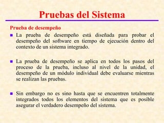 Pruebas del software | PPTX