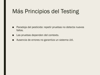 Pruebas del Proyectos de Software ingen | PPTX