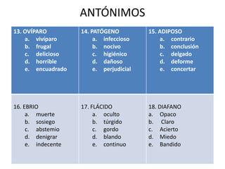 ANTÓNIMOS