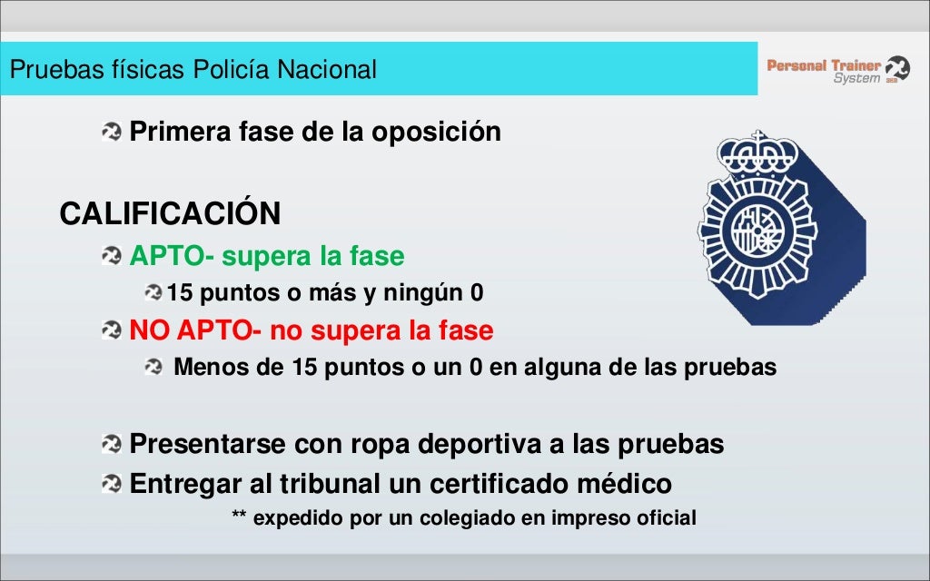 Pruebas Fisicas Policia Nacional