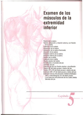Pruebas Funcionales Musculares  Daniels 6a Edicion