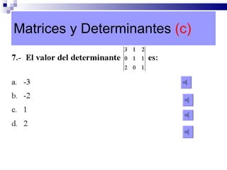 Matrices y Determinantes  (c) 