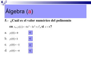 Álgebra ( a ) 