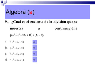 Álgebra ( a ) 