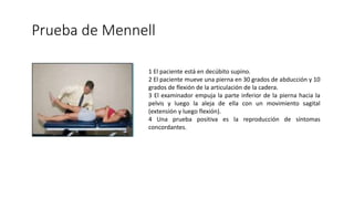 Pruebas para examen físico para la articulación sacroiliaca.pptx