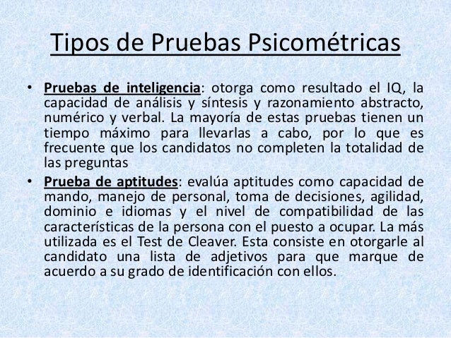 Pruebas Psicométricas