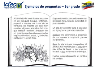 Ejemplos de preguntas – 3er grado
 