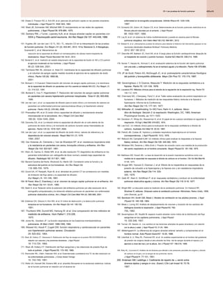 435.e15
25 • Las pruebas de función pulmonar
25 • Las pruebas de función pulmonar
25 • Las pruebas de función pulmonar
148. Okada O, Presson RG Jr, Kirk KR, et al: patrones de perfusión capilar en las paredes alveolares
individuales. J Appl Physiol 72: 1838-1844, 1992.
individuales. J Appl Physiol 72: 1838-1844, 1992.
individuales. J Appl Physiol 72: 1838-1844, 1992.
149. West JB, Schneider AM, Mitchell MM: El reclutamiento en las redes de capilares
pulmonares. J Appl Physiol 39: 976-984, 1975.
pulmonares. J Appl Physiol 39: 976-984, 1975.
pulmonares. J Appl Physiol 39: 976-984, 1975.
150. Sankary RM, J Turner, Lipavsky AJA, et al: bloque alveolar-capilar en pacientes con
SIDA y Pneumocystis carinii neumonía. Am Rev Respir Dis 137: 443-449, 1988.
SIDA y Pneumocystis carinii neumonía. Am Rev Respir Dis 137: 443-449, 1988.
SIDA y Pneumocystis carinii neumonía. Am Rev Respir Dis 137: 443-449, 1988.
SIDA y Pneumocystis carinii neumonía. Am Rev Respir Dis 137: 443-449, 1988.
SIDA y Pneumocystis carinii neumonía. Am Rev Respir Dis 137: 443-449, 1988.
151. Hughes JM, van der Lee I: El TL, NO / TL, relación CO en la interpretación de las pruebas
de función pulmonar. Eur Respir J 41 (2): 453-461, 2013. 151a. Barisione G, A Bacigalupo,
de función pulmonar. Eur Respir J 41 (2): 453-461, 2013. 151a. Barisione G, A Bacigalupo,
de función pulmonar. Eur Respir J 41 (2): 453-461, 2013. 151a. Barisione G, A Bacigalupo,
Scanarotti C, et al: Mecanismos de
reducción de la capacidad de difusión en hematopoyético de células madre trasplante de
destinatarios. Respir Physiol Neurobiol 194: 54-61, 2014.
destinatarios. Respir Physiol Neurobiol 194: 54-61, 2014.
destinatarios. Respir Physiol Neurobiol 194: 54-61, 2014.
152. Borland C, et al: medición en estado estacionario de la capacidad de fusión di- NO y CO pulmón
el ejercicio moderado en los hombres. J Appl Physiol
el ejercicio moderado en los hombres. J Appl Physiol
90 (2): 538-544, 2001.
153. Tamhane RM, RL Johnson Jr, Hsia CC: membrana de la capacidad de difusión pulmonar
y el volumen de sangre capilar medido durante el ejercicio de la captación de óxido
nítrico. Pecho 120 (6): 1850-56,
nítrico. Pecho 120 (6): 1850-56,
nítrico. Pecho 120 (6): 1850-56,
2001.
154. Moinard J, H Guenard: Determinación del volumen de sangre capilar pulmonar y la membrana
de la capacidad de difusión en pacientes con frío usando el método NO-CO. Eur Respir J 3
de la capacidad de difusión en pacientes con frío usando el método NO-CO. Eur Respir J 3
de la capacidad de difusión en pacientes con frío usando el método NO-CO. Eur Respir J 3
(3): 318-322, 1990.
155. Borland C, Cox Y, Higenbottam T: Reducción del volumen de sangre capilar pulmonar
en pacientes con severa hipertensión pulmonar inexplicable. Tórax 51 (8): 855-856,
en pacientes con severa hipertensión pulmonar inexplicable. Tórax 51 (8): 855-856,
en pacientes con severa hipertensión pulmonar inexplicable. Tórax 51 (8): 855-856,
1996.
156. van der Lee I, et al: La capacidad de difusión para el óxido nítrico y el monóxido de carbono en
pacientes con enfermedad pulmonar parenquimatosa difusa y la hipertensión arterial
pulmonar. Pecho 129 (2): 378-383, 2006.
pulmonar. Pecho 129 (2): 378-383, 2006.
pulmonar. Pecho 129 (2): 378-383, 2006.
157. Phansalkar AR, et al: El óxido nítrico capacidad de difusión y reclutamiento alveolar
microvascular en la sarcoidosis. Am J Respir Crit Care Med
microvascular en la sarcoidosis. Am J Respir Crit Care Med
169 (9): 1034-1040, 2004.
158. Zavorsky GS, et al: La relación entre la capacidad de difusión de un solo aliento de los
pulmones de óxido nítrico y el monóxido de carbono durante varias intensidades de
ejercicio. Pecho 125 (3): 1019-1027, 2004.
ejercicio. Pecho 125 (3): 1019-1027, 2004.
ejercicio. Pecho 125 (3): 1019-1027, 2004.
159. van der Lee I, et al: La capacidad de difusión de óxido nítrico: valores de referencia y la
dependencia del volumen alveolar. Respir Med 101 (7): 1579-
dependencia del volumen alveolar. Respir Med 101 (7): 1579-
dependencia del volumen alveolar. Respir Med 101 (7): 1579-
1584, 2007.
160. Van Holanda JA, Clemente J, Van de Woestijne KP, et al: resistencia respiratoria total
y la reactancia en pacientes con asma, bronquitis crónica y enfisema. Am Rev
y la reactancia en pacientes con asma, bronquitis crónica y enfisema. Am Rev
Respir Dis 143: 922-927, 1991.
Respir Dis 143: 922-927, 1991.
161. Klein JS, Gamsu G, Webb WR, et al: de alta resolución TC diagnóstico de enfisema en los
pacientes sintomáticos con radiografía de tórax normal y aislado baja capacidad de
difusión. Radiología 182: 817-821, 1992.
difusión. Radiología 182: 817-821, 1992.
difusión. Radiología 182: 817-821, 1992.
162. Berend Carolina del Norte, Woolcock AJ, Marlin GE: Correlación entre la función y la
estructura del pulmón en los fumadores. Am Rev Respir Dis
estructura del pulmón en los fumadores. Am Rev Respir Dis
119: 695-705, 1979.
163. Gould GA, AT Redpath, Ryan M, et al: densidad de pulmón CT se correlaciona con medidas
de limitación del flujo aéreo y la capacidad de difusión.
Eur Respir J 4: 141-146, 1991.
Eur Respir J 4: 141-146, 1991.
164. M Pared, Moe E, Eisenberg J, et al: volumen de sangre capilar pulmonar en el enfisema. Am
164. M Pared, Moe E, Eisenberg J, et al: volumen de sangre capilar pulmonar en el enfisema. Am
Rev Respir Dis 141: 53-61, 1990.
Rev Respir Dis 141: 53-61, 1990.
165. Baldi S, et al: Relación entre la extensión del enfisema pulmonar por alta resolución de la
tomografía computarizada y la retracción elástica pulmonar en pacientes con enfermedad
pulmonar obstructiva crónica. Am J Respir Crit Care Med 164 (4): 585-589, 2001.
pulmonar obstructiva crónica. Am J Respir Crit Care Med 164 (4): 585-589, 2001.
pulmonar obstructiva crónica. Am J Respir Crit Care Med 164 (4): 585-589, 2001.
166. Eidelman DH, Ghezzo H, Kim WD, et al: El índice de destrucción y la destrucción pulmonar
temprana en los fumadores. Am Rev Respir Dis 144: 156-159,
temprana en los fumadores. Am Rev Respir Dis 144: 156-159,
temprana en los fumadores. Am Rev Respir Dis 144: 156-159,
1991.
167. Thurlbeck WM, Dunnill MS, Hartung W, et al: Una comparación de tres métodos de
medición de enfisema. Hum Pathol 1: 215-226,
medición de enfisema. Hum Pathol 1: 215-226,
medición de enfisema. Hum Pathol 1: 215-226,
1970.
168. Jones NL, Goodwin JF: La función respiratoria en los trastornos tromboembólicos
pulmonares. Br Med J 5442: 1089-1093, 1965.
pulmonares. Br Med J 5442: 1089-1093, 1965.
pulmonares. Br Med J 5442: 1089-1093, 1965.
169. Wessel HU, Kezdi P, Cugell DW: función respiratoria y cardiovascular en pacientes
con hipertensión pulmonar severa. Circulación
con hipertensión pulmonar severa. Circulación
29: 825-832, 1964.
170. West JB, Dollery CT, Naimaule A: Distribución del flujo de sangre en el pulmón RELAClONADAS iso:
relación con vascular y las presiones alveolares. J Appl Physiol
relación con vascular y las presiones alveolares. J Appl Physiol
19: 713-724, 1964.
171. West JB, Dollery CT: Distribución del flujo sanguíneo y las relaciones de presión-flujo de
todo el pulmón. J Appl Physiol 20: 175-183, 1965.
todo el pulmón. J Appl Physiol 20: 175-183, 1965.
todo el pulmón. J Appl Physiol 20: 175-183, 1965.
172. Rienmuller RK, J Behr, Kalender WA, et al: Estandarizado cuantitativa tiva TC de alta resolución en
las enfermedades pulmonares. J Comp Assist Tomogr
las enfermedades pulmonares. J Comp Assist Tomogr
15: 742-749, 1991.
173. Wells UA, Hansell DM, Rubens MB, et al: alveolitis fibrosante en la esclerosis sistémica: índices
de la función pulmonar en relación con el alcance de
enfermedad en la tomografía computarizada. Arthritis Rheum 40: 1229-1236,
enfermedad en la tomografía computarizada. Arthritis Rheum 40: 1229-1236,
enfermedad en la tomografía computarizada. Arthritis Rheum 40: 1229-1236,
1997.
174. Schwartz DA, Galvin JR, Dayton CS, et al: Determinantes de la función pulmonar restrictiva en la
fibrosis pleural inducidas por el amianto. J Appl Physiol
fibrosis pleural inducidas por el amianto. J Appl Physiol
68: 1932-1937, 1990.
175. Ley B, et al: Un sistema de índice multidimensional y puesta en escena para la fibrosis
pulmonar idiopática. Ann Intern Med 156 (10): 684-691, 2012.
pulmonar idiopática. Ann Intern Med 156 (10): 684-691, 2012.
pulmonar idiopática. Ann Intern Med 156 (10): 684-691, 2012.
176. Wallaert B, et al: ¿Necesitamos pruebas de esfuerzo para detectar el deterioro del intercambio gaseoso en las
neumonías intersticiales idiopáticas fibróticas? Pulmonary Medicine,
neumonías intersticiales idiopáticas fibróticas? Pulmonary Medicine,
2012: 657 180 2012.
177. Glanville AR, Baldwin JC, Hunt SA, et al: A largo plazo la función cardiopulmonar después de
un trasplante de corazón y pulmón humano. Austral NZJ Med 20: 208-214, 1990.
un trasplante de corazón y pulmón humano. Austral NZJ Med 20: 208-214, 1990.
un trasplante de corazón y pulmón humano. Austral NZJ Med 20: 208-214, 1990.
178. Ikonen T, Harjula AL, Kinnula V, et al: evaluación selectiva de la función del injerto pulmonar
con una sola 133 radiospirometry Xe en el rechazo agudo y la infección. Pecho 109: 879-884,
con una sola 133 radiospirometry Xe en el rechazo agudo y la infección. Pecho 109: 879-884,
con una sola 133 radiospirometry Xe en el rechazo agudo y la infección. Pecho 109: 879-884,
con una sola 133 radiospirometry Xe en el rechazo agudo y la infección. Pecho 109: 879-884,
con una sola 133 radiospirometry Xe en el rechazo agudo y la infección. Pecho 109: 879-884,
1996.
179. JP de Scott, Peters SG, McDougall JC, et al: postrasplante características fisiológica
del pulmón y bronquiolitis obliterante. Mayo Clin Proc 72: 170-174, 1997.
del pulmón y bronquiolitis obliterante. Mayo Clin Proc 72: 170-174, 1997.
del pulmón y bronquiolitis obliterante. Mayo Clin Proc 72: 170-174, 1997.
180. Severinghaus J, G Ozanne, Massuda Y: Medición de la respuesta ventilatoria a la
hipoxia. Pecho 70: 121-124, 1976.
hipoxia. Pecho 70: 121-124, 1976.
hipoxia. Pecho 70: 121-124, 1976.
181. Lourenco RV: Métodos clínicos para el estudio de la regulación de la respiración ing. Pecho 70:
181. Lourenco RV: Métodos clínicos para el estudio de la regulación de la respiración ing. Pecho 70:
181. Lourenco RV: Métodos clínicos para el estudio de la regulación de la respiración ing. Pecho 70:
109-112, 1976.
182. Cherniack NS, J Dempsey, Fencl V, et al: Taller sobre evaluación de control respiratorio en
humanos. I. Métodos de medición de las respuestas tilatory ventures a la hipoxia e
hipercapnia: Informe de la Conferencia.
Am Rev Respir Dis 115: 177-181, 1977.
Am Rev Respir Dis 115: 177-181, 1977.
183. Mithoefer JC: breathholding. En WO Fenn, Rahn H, II, editores: Mano-
183. Mithoefer JC: breathholding. En WO Fenn, Rahn H, II, editores: Mano-
libro de fisiología. Sección 3: la respiración, Washington, DC, 1965, American
libro de fisiología. Sección 3: la respiración, Washington, DC, 1965, American
Physiological Society, pp 1011-1025.
184. Davidson JT, Whipp BJ, Wasserman K, et al: El papel de los cuerpos carotídeos en aguantar la
respiración. N Engl J Med 290: 819-822, 1974.
respiración. N Engl J Med 290: 819-822, 1974.
respiración. N Engl J Med 290: 819-822, 1974.
185. Lee DJC: Un método clínico para la evaluación de la respuesta ventilatoria a dióxido de
carbono. Australas Ann Med 16: 20-32, 1967.
carbono. Australas Ann Med 16: 20-32, 1967.
carbono. Australas Ann Med 16: 20-32, 1967.
186. Patrick JM, Costas JE: hipóxico y unidades respiratoria hipercápnica en el hombre
(correspondencia). J Appl Physiol 40: 1012, 1976.
(correspondencia). J Appl Physiol 40: 1012, 1976.
(correspondencia). J Appl Physiol 40: 1012, 1976.
187. Rebuck AS, Campbell EJM: Un método clínico para evaluar la respuesta a la hipoxia
tilatory venture. Am Rev Respir Dis 109: 345-350, 1974.
tilatory venture. Am Rev Respir Dis 109: 345-350, 1974.
tilatory venture. Am Rev Respir Dis 109: 345-350, 1974.
188. Whitelaw WA, Derenne J, Milic-Emili J: Presión de oclusión como una medida de la producción
del centro respiratorio en el hombre consciente. Respir Physiol 23: 181-199, 1975.
del centro respiratorio en el hombre consciente. Respir Physiol 23: 181-199, 1975.
del centro respiratorio en el hombre consciente. Respir Physiol 23: 181-199, 1975.
189. Matthews AW, Howell JBL: La tasa de desarrollo de la presión inspiratoria isométrica como una
medida de la capacidad de respuesta al dióxido de carbono en el hombre. Clin Sci Mol Med 49:
medida de la capacidad de respuesta al dióxido de carbono en el hombre. Clin Sci Mol Med 49:
medida de la capacidad de respuesta al dióxido de carbono en el hombre. Clin Sci Mol Med 49:
57-68, 1975.
190. Kryger MH, Yacoub O, Dosman J, et al: Efecto de la meperidina en respuestas de la
presión de oclusión a la hipercapnia y la hipoxia con y sin resistencia inspiratoria
externo. Am Rev Respir Dis 114: 333-
externo. Am Rev Respir Dis 114: 333-
externo. Am Rev Respir Dis 114: 333-
340, 1976.
191. Gelb AF, Klein E, Schiffman P, et al: respuesta ventilatoria y conducir en la enfermedad
pulmonar obstructiva aguda y crónica. Am Rev Respir Dis 116: 9-16, 1977.
pulmonar obstructiva aguda y crónica. Am Rev Respir Dis 116: 9-16, 1977.
pulmonar obstructiva aguda y crónica. Am Rev Respir Dis 116: 9-16, 1977.
192. Wright BM: La discusión sobre la medición de la ventilación pulmonar. En Harbord RP,
Woolmer R, editores: Simposio sobre la ventilación pulmonar. Altrincham, Reino Unido, 1959,
Woolmer R, editores: Simposio sobre la ventilación pulmonar. Altrincham, Reino Unido, 1959,
Woolmer R, editores: Simposio sobre la ventilación pulmonar. Altrincham, Reino Unido, 1959,
John Sherratt, pp 87.
193. Bendixen HH, Smith GM, Mead J: Modelo de ventilación en los adultos jóvenes. J Appl
193. Bendixen HH, Smith GM, Mead J: Modelo de ventilación en los adultos jóvenes. J Appl
Physiol 19: 195-198, 1964.
Physiol 19: 195-198, 1964.
194. Mead J, Loring SH: Análisis de desplazamiento de volumen y duración de los cambios del
diafragma durante la respiración. J Appl Physiol 53: 750-
diafragma durante la respiración. J Appl Physiol 53: 750-
diafragma durante la respiración. J Appl Physiol 53: 750-
755, 1982.
195. Severinghaus JW, Stupfel M: espacio muerto alveolar como índice de la distribución del flujo
sanguíneo en los capilares pulmonares. J Appl Physiol
sanguíneo en los capilares pulmonares. J Appl Physiol
10: 335-348, 1957.
196. Terman JW, Newton JL: Los cambios en las tensiones arteriales de gases alveolares y en relación
con la altura y edad. J Appl Physiol 19: 21-24, 1964.
con la altura y edad. J Appl Physiol 19: 21-24, 1964.
con la altura y edad. J Appl Physiol 19: 21-24, 1964.
197. Mellemgaard K: La diferencia de oxígeno alveolar-arterial: tamaño y componentes en el
hombre normal. Acta Physiol Scand 67: 10-20, 1966.
hombre normal. Acta Physiol Scand 67: 10-20, 1966.
hombre normal. Acta Physiol Scand 67: 10-20, 1966.
198. Lilienthal JL Jr, Riley RL, Premmel DD, et al: Un análisis experimental en el hombre del gradiente
de presión de oxígeno desde el aire alveolar de Arte- rial de sangre durante el reposo y el
ejercicio a nivel del mar y en la altura. Am J Physiol 147: 199-216, 1946.
ejercicio a nivel del mar y en la altura. Am J Physiol 147: 199-216, 1946.
ejercicio a nivel del mar y en la altura. Am J Physiol 147: 199-216, 1946.
199. Riley RL, Cournand A: Análisis de los factores que afectan a las presiones parciales de oxígeno y dióxido
de carbono en el gas y en la sangre de los pulmones: teoría.
J Appl Physiol 4: 77-101, 1951.
J Appl Physiol 4: 77-101, 1951.
200. Andersen AM, Ladefoge J: Coeficiente de reparto de 133 xenón entre
200. Andersen AM, Ladefoge J: Coeficiente de reparto de 133 xenón entre
200. Andersen AM, Ladefoge J: Coeficiente de reparto de 133 xenón entre
diversos tejidos y sangre in vivo. Scand J Clin Lab Invest 19: 72-78,
diversos tejidos y sangre in vivo. Scand J Clin Lab Invest 19: 72-78,
diversos tejidos y sangre in vivo. Scand J Clin Lab Invest 19: 72-78,
1967.
 