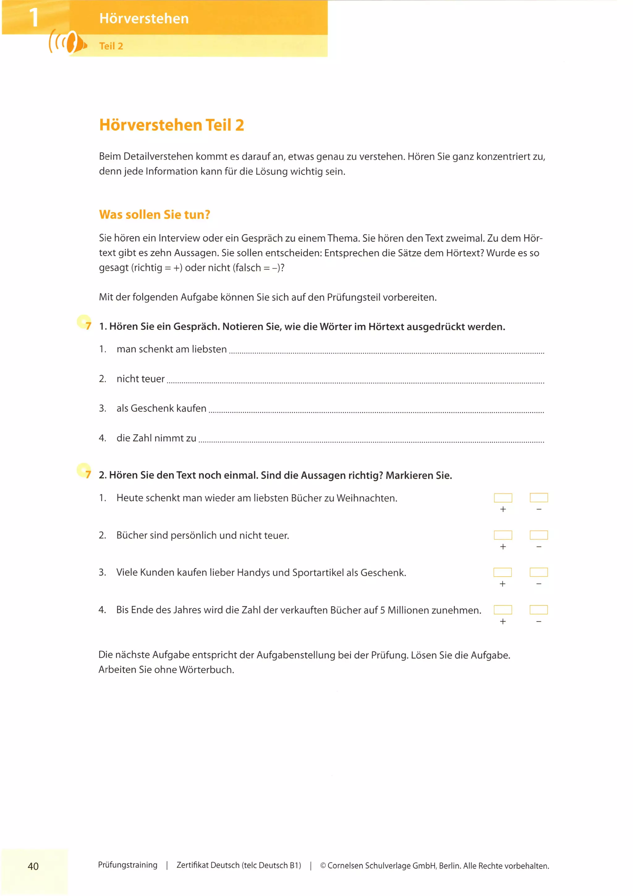 Pruefungstraining zertifikat telc deutsch b1 ocr | PDF